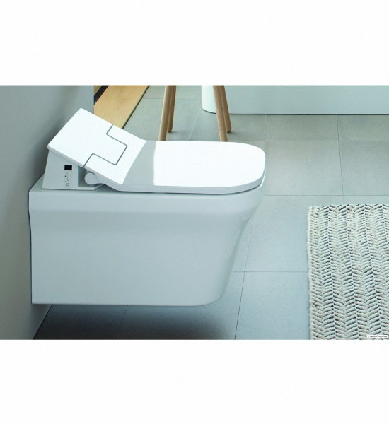 Крышка-сиденье Duravit SensoWash Slim для унитаза с функцией биде, с микролифтом, быстросъемное, дюропласт, с подсветкой, цвет: белый, электронное, размер 37,5х54х10,6 см