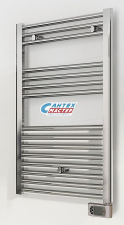 Полотенцесушитель 1118 х 580 мм Irsap Ares Electric - Heater H, электрический. 400 Вт. подключение нижнее, с вилкой. нержавеющая сталь, форма лесенка плоская, сухой ТЭН (тен), вертикальный, цвет хром, для отопления, обогрева в ванной