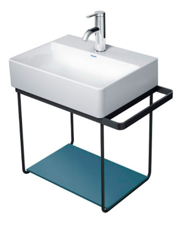Полка Duravit DuraSquare для металлической консоли под раковину, размер 47х38 см, цвет: синий камень, стеклянная, прямоугольная, вставка, для раковины, в ванную комнату