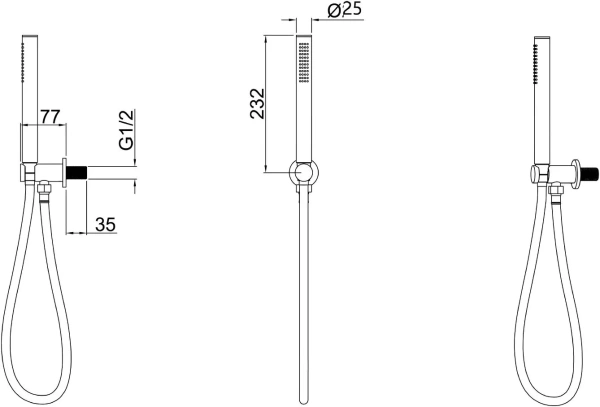 Душевой гарнитур Allen Brau Priority цвет хром, комплект: держатель лейки/ручная лейка латунь, 1 режим/шланг