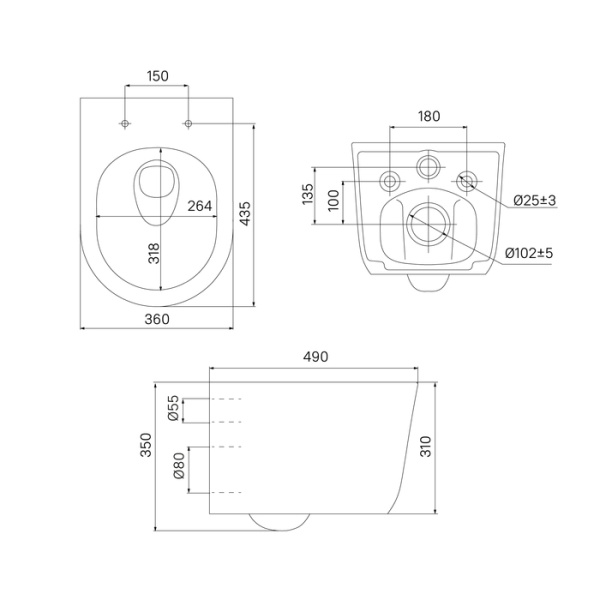 Унитаз подвесной IDDIS Slide горизонтальный (прямой, в стену) выпуск, безободковый, смыв торнадо, с быстросьемным сиденьем микролифт, с крышкой (сиденье) дюропласт, цвет белый SLIRDSEi25