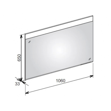 Зеркало Keuco Edition 400 с подсветкой, 1060х650х33 мм сенсорные клавиши, прямоугольное, подвесное/настенное, цвет корпуса хром, для ванной