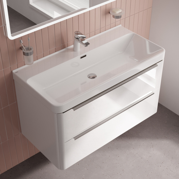 Умывальник мебельный IDDIS Optima Home 1000х470х170 мм прямоугольная, сантехнический фарфор, цвет белый, с отверстием под смеситель, слив-перелив, раковина 0171000i28