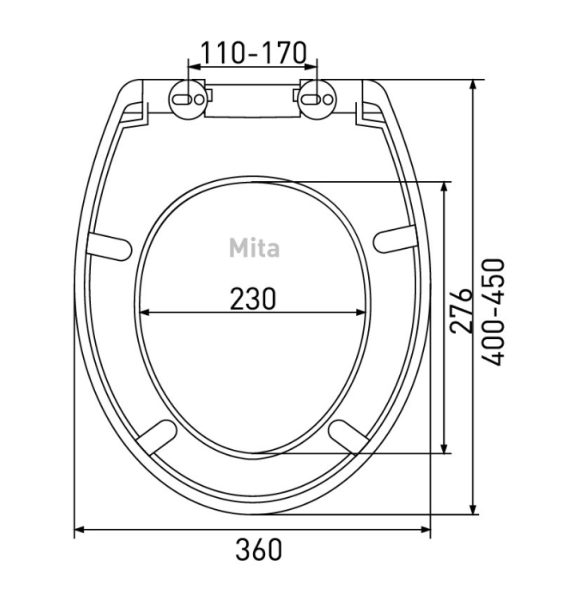 Сиденье для унитаза Mita SO Berges Wasserhaus универсальное (Jika Lyra, Delafon Brave, Pattio, Roca Victoria) дюропласт, крышка белая, с микролифтом, быстросъемное, крепеж (петли) металлически