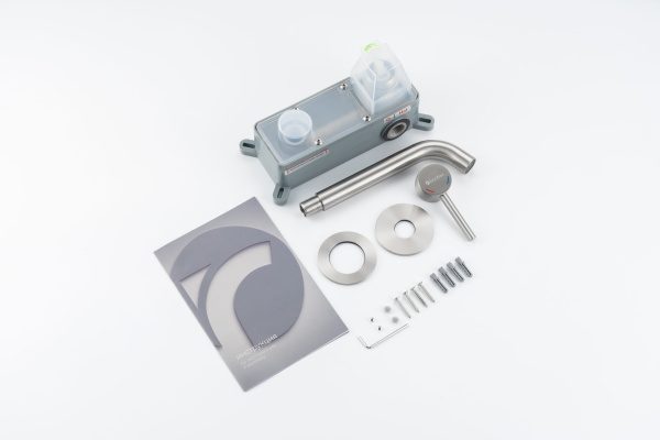 Смеситель для раковины/умывальника Knotlor Eclipse встраиваемый, однорычажный, неповоротный, длина излива 190 мм, керамический, нержавеющая сталь, цвет матовая сталь