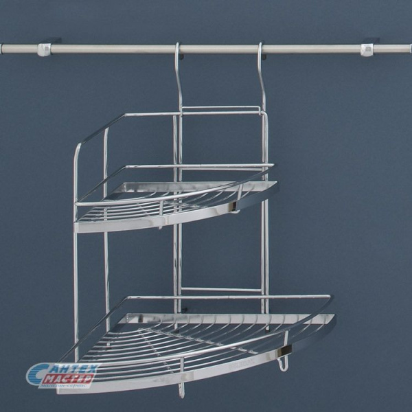 Полка угловая Ukinox настольная M 549 двухъярусная хром