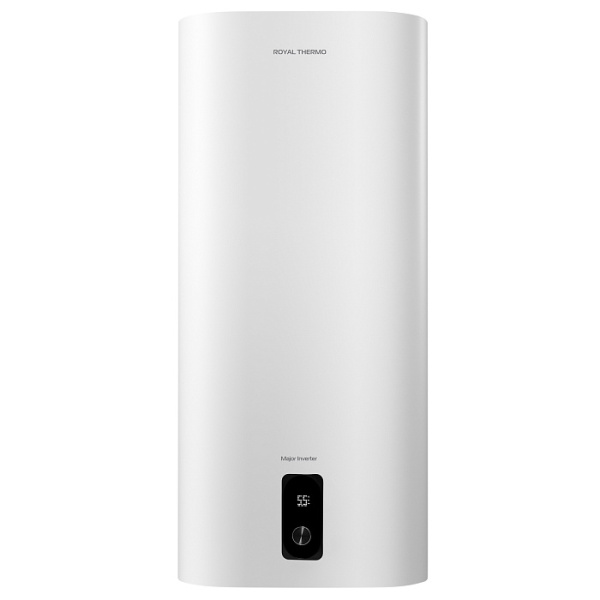 Водонагреватель Royal Thermo RWH 50 Major Inverter 50 л. электрический, настенный, горизонтальный/вертикальный, накопительный, 2 кВт, 435х260х1017 мм, 230 В, (цвет белый, плоский), подводка нижняя/боковая, (бойлер, водогрей), нержавеющая сталь