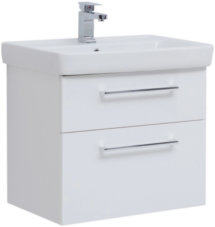Тумба/база под раковину Dreja Q MAX 80 см, подвесная, цвет: белый глянец, 2 выдвижных ящика, ЛДСП/МДФ, шкаф/шкафчик подвесной, (подходит раковина для тумбы Dreja Q 80х48 (192185))