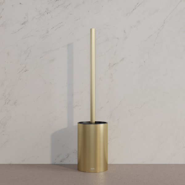 Ершик IDDIS Petite напольный, цвет золото матовое/внутренняя часть черная, нержавеющая сталь, стальной, округлый для туалета/унитаза