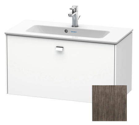Тумба под раковину для консоли/столешницы Duravit Brioso 82х48х44,2 см, подвесная, ДСП, цвет: сосна терра/хром, 1 выдвижной ящик, прямоугольная