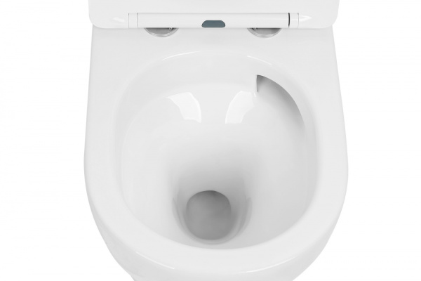 Унитаз подвесной ABBER Bequem 490х355х360 мм цвет белый, горизонтальный (прямой) выпуск, система антивсплеск, смыв торнадо, безободковый, с сиденьем микролифт, дюропласт, под скрытый бачок AC1100T