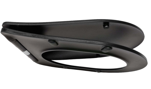 Cиденье для унитаза Aquatek Мия 42,5х36х3,6 см дюропласт, цвет матовый черный, с крышкой, быстросъемное, микролифт (SoftClose), крепление