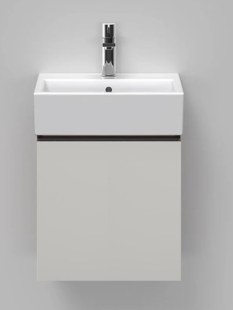 Тумба под раковину Duravit D-Neo, 58,4х44,2х44 см, подвесная, 1 выдвижной ящик, ДСП, цвет: бетонно-серый, шкафчик навесной, прямоугольная, правая/левая, в ванную комнату