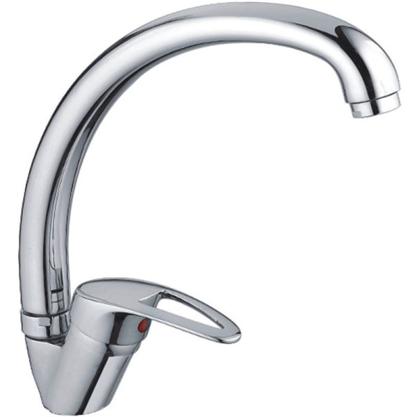 Смеситель для кухни/мойки HAIBA CRON однозахватный, поворотный, длина 189 мм, силумин, цвет хром