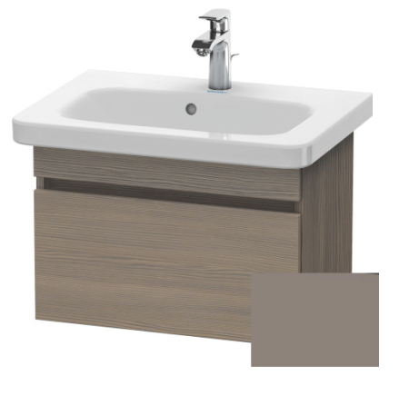 Тумба/шкафчик для консоли/столешницы Duravit DuraStyle под раковину 60х47,8х51,2 см, подвесная, ДСП, цвет: сосна серебристая/базальт, 1 выдвижной ящик, прямоугольная