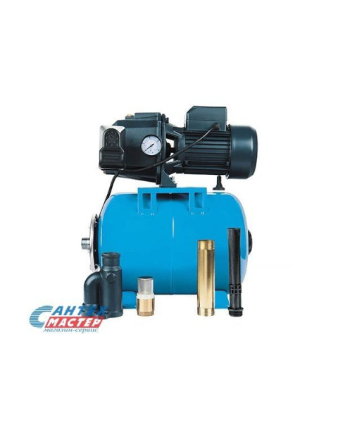 Насосная станция Unipump AUTO JET 100 L, 3.6 м³/ч, напор - 43 м, 0.75 кВт, (220 В) гидроаккумулятор 24 л, давление 6 бар, глубина всасывания 8 м, автоматическая, для подачи чистой воды, водоснабжения частного дома, дачи, полива, из колодца