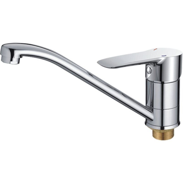 Смеситель для кухни/мойки HAIBA CRON однозахватный, поворотный, длина 221 мм, силумин, цвет хром