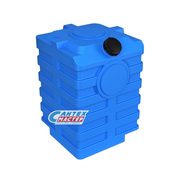 Емкость универсальная пластиковая (бак) Экопром 600 литров  для воды,с крышкой с дыхательным клапаном (цвет-синий) 113.0600.601.0