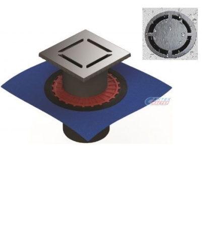 Сливной трап Berges Zentrum Norma R d 135 вертикальный выпуск слив D50/70/100 матовый хром