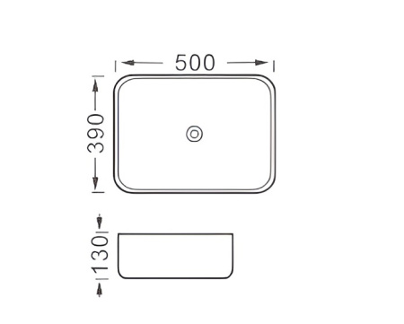 Раковина/умывальник Aquatek Вега, 50х39 см, накладная, прямоугольная, санфарфор, цвет серый матовый, без отверстия под смеситель, без слив-перелива, умывальник