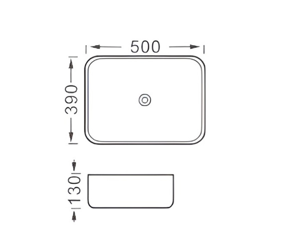Раковина/умывальник Aquatek Вега, 50х39 см, накладная, прямоугольная, санфарфор, цвет серый матовый, без отверстия под смеситель, без слив-перелива, умывальник