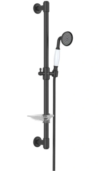 Комплект смесителей Aquatek Классик 3 в 1 черный матовый, смеситель для ванны, раковины, душевой гарнитур, однорычажный, латунь/нержавеющая сталь