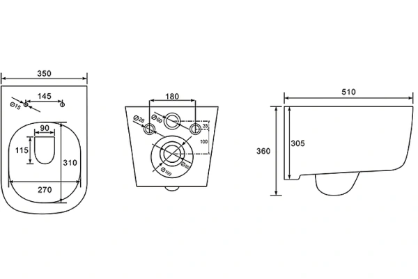 Комплект унитаза с инсталляцией Aquatek Лугано (Сет) c сиденьем микролифт, безободковый, без кнопки, без крепления