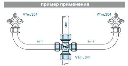 Крестовина обжимная VALTEC 20 мм