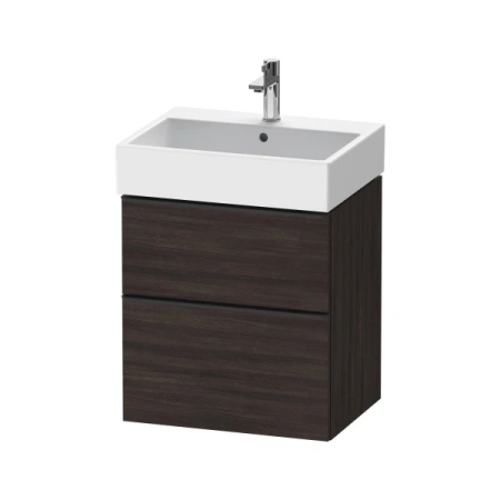 Тумба под раковину Duravit D-Neo, 51х40,2х62,5 см, подвесная, 2 выдвижных ящика, ДСП, цвет: каштан темный, шкафчик навесной, прямоугольная, правая/левая, в ванную комнату