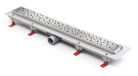 Водоотводящий желоб MCH CH750/S40SN Square 750 мм, глянцевый хром, пластиковый с рамкой из нерж.стали с нижним сливом D40