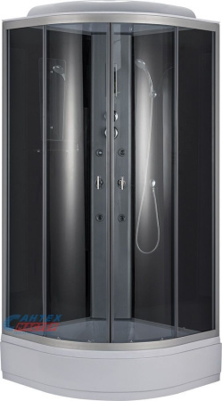 Душевая кабина 100х100х220 см Niagara Classic поддон низкий, полукруглая, угловая, стекло заднее черное, двери тонированные, с верхним душем, с гидромассажем, электронная, смеситель, профиль хром матовый, прозрачное стекло, белая, закрытая Душевая кабина 100х100х220 см Niagara Classic поддон низкий, полукруглая, угловая, стекло заднее черное, двери тонированные, с верхним душем, с гидромассажем, электронная, смеситель, профиль хром матовый, прозрачное стекло, белая, закрытая