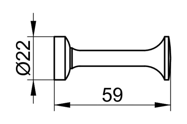 Крючок одинарный Keuco Elegance New, настенный, латунь, форма округлая, для полотенец/халатов в ванную/туалет/душевую кабину, цвет хром