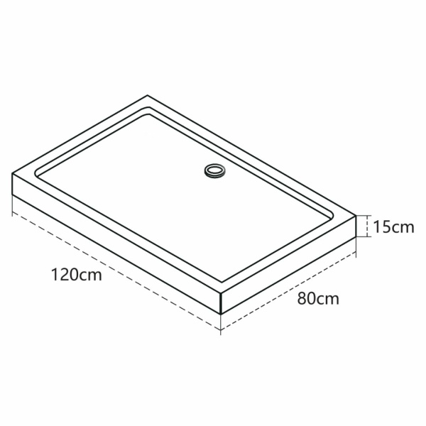 Душевой поддон Olives P-12815R-WH с сифоном 120х80 см прямоугольный, ABS - пластик, низкий, белый, антискользящая поверхность, для душа