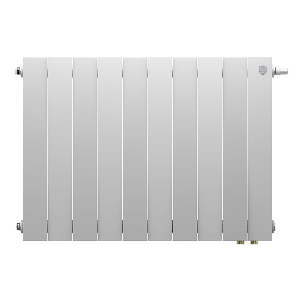Радиатор отопления Royal Thermo PianoForte 500 Bianco Traffico VDR80 (10 секций) биметаллический, нижнее, правое подключение, для квартиры, дома, водяные, мощность 1890 Вт, настенный, батарея, белый