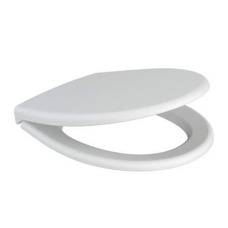 Крышка-Сиденье для унитаза Cersanit TRENTO TPL 35,7х41,5 см, термопласт, цвет- белый, петли хром, верхняя фиксация, с крышкой, (микролифт), овальное, на унитаз, стульчак