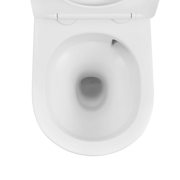 Унитаз подвесной ABBER Bequem 490х355х360 мм цвет белый матовый, горизонтальный (прямой) выпуск, система антивсплеск, смыв торнадо, безободковый, с сиденьем микролифт, дюропласт, под скрытый бачок AC1100TMW