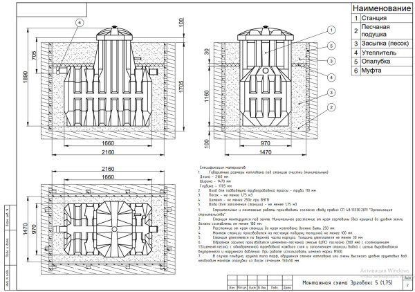 Септик Ergobox 5 (Эргобокс) Компакт станция биологической очистки,для частного дома, дачи (5 чел)