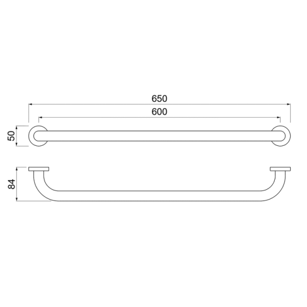 Поручень для душа/ванны Aquatek AQ4996BG настенный, 650 мм латунь, округлый, для душа/ванны, душевой, цвет шлифованное золото