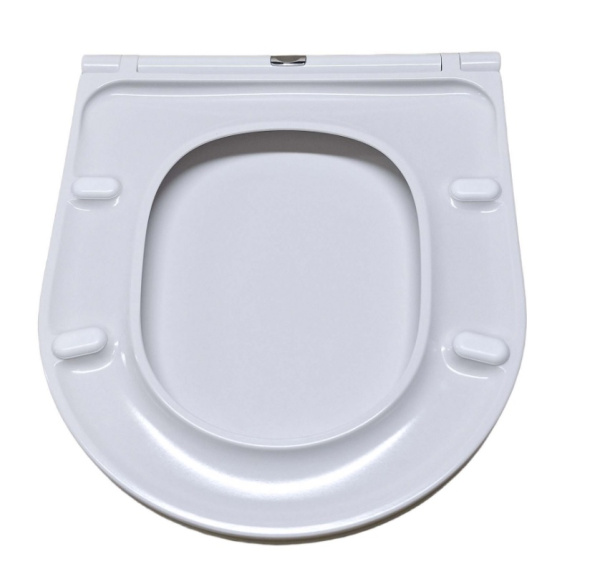 Cиденье для унитаза Aquatek Европа 42х36х3,2 см дюропласт, цвет белый, с крышкой, быстросъемное, микролифт (SoftClose), крепление