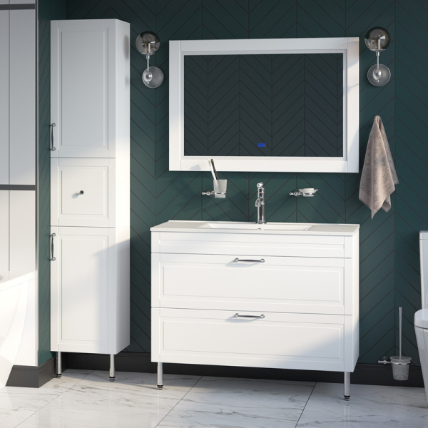 Зеркало IDDIS Oxford, 100х70х40 см, с LED/ЛЕД-подсветкой, прямоугольное,  с антизапотеванием, выключатель сенсорный, для ванны, навесное/подвесное/настенное