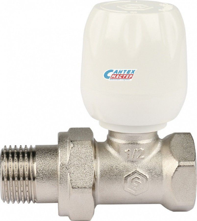 Клапан ручной регулирующий Stout 1/2 внутр/наруж с неподъёмн  шпинд, прямой,для радиатора отопления SVRS 1172 000015