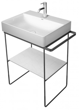 Консоль DURAVIT DuraSquare для раковины 56,5x45,1x74 см, напольная, цвет хром, металлический каркас под раковину, тумба, прямоугольная, с полкой, с полотенцедержателем
