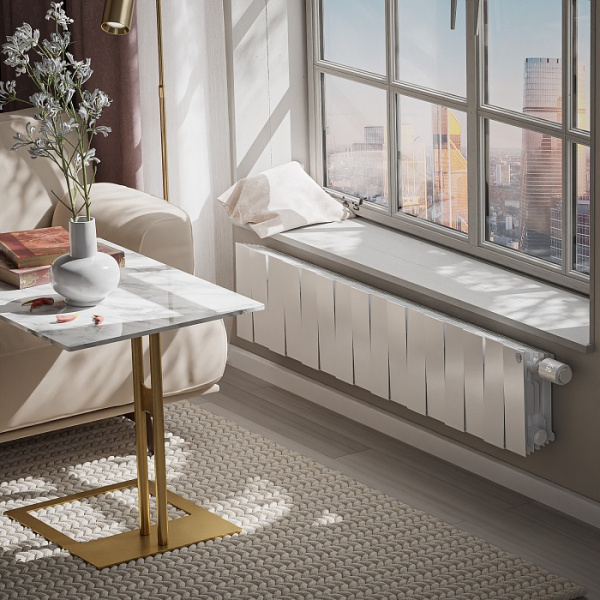 Радиатор отопления Royal Thermo PianoForte 200 Bianco Traffico VDR (16 секций) биметаллический, нижнее, правое подключение, для квартиры, дома, водяные, мощность 1605 Вт, настенный, белый