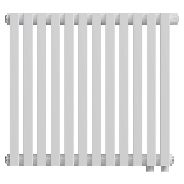 Радиатор Royal Thermo Shift Q30 VC2050 стальной 2 трубчатый, 12 секций, нижнее подключение, для отопления квартиры, дома, водяные, мощность 1224 Вт, настенный, цвет белый RAL9016