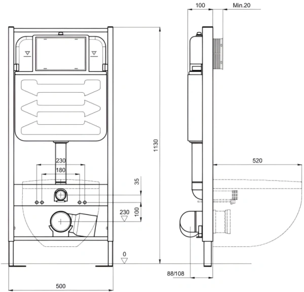 Комплект унитаза с инсталляцией Aquatek Либра (Сет) c сиденьем микролифт, с клавишей смыва (кнопкой, клавишей двойного смыва) белая, комплект крепления