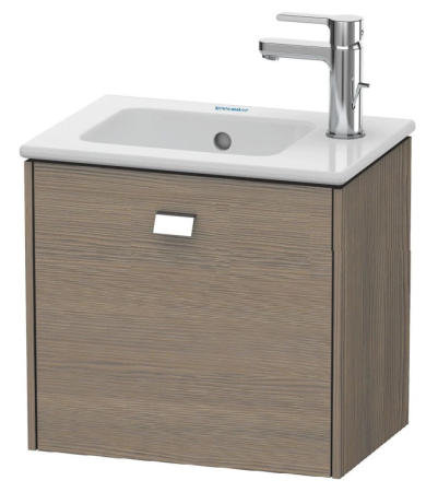 Тумба под раковину Duravit Brioso, 62х46,9х45,2 см, подвесная, 1 выдвижной ящик, ДСП, цвет: сосна терра/хром, шкафчик навесной, механизм доводчика, прямоугольная, правая/левая, в ванную комнату
