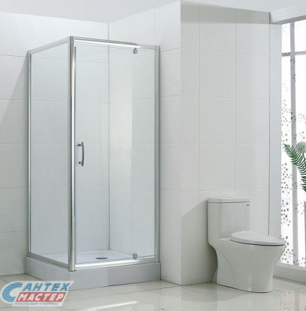 Душевой уголок BandHours Frenk/Side/Rectangular 810 80х100х205 см, с низким поддоном, прямоугольный, без крыши, распашной, акриловый,  стеклянный, пластиковый, белый профиль, без антискольжения, комплект, для душа, ванной, квартиры, дома, дачи