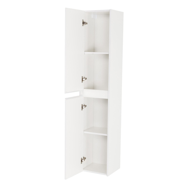 Пенал BelBagno Kraft, 33х30х160 см, подвесной, левый, 2 распашные двери/2 полки внутри, механизм доводчика, цвет белый матовый, в ванную комнату