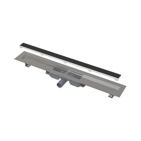 Водоотводящий желоб AlcaPlast APZ115-950 без порогов с решеткой под кладку камня Marble Low горизонтальный сток 950 мм