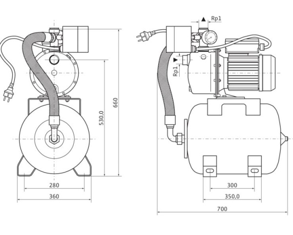 Насосная станция Wilo HWJ-202-EM-50-R 2451058 / 2549382